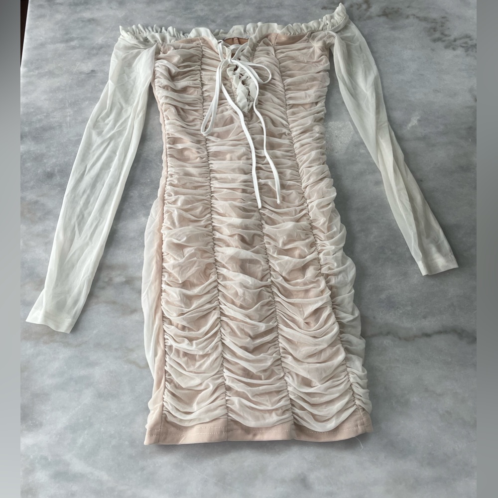 fashionnova mini rouched dress.